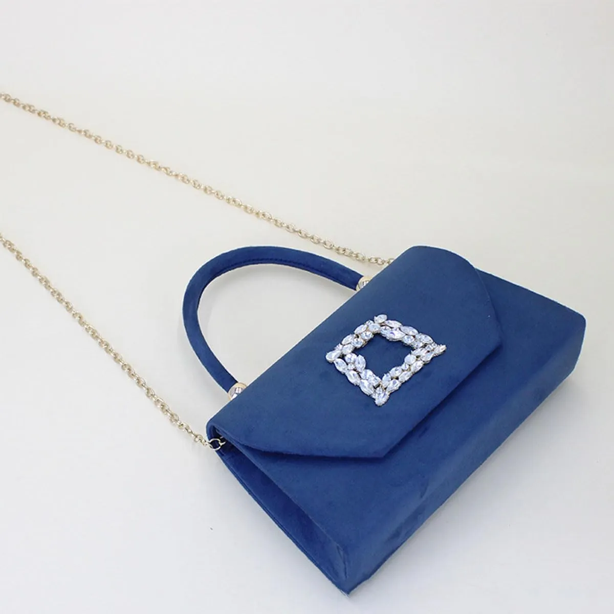 1 PCS Velvet Handbag with Crystal Embellishments evening bag,Suitable for banquets, party shopping