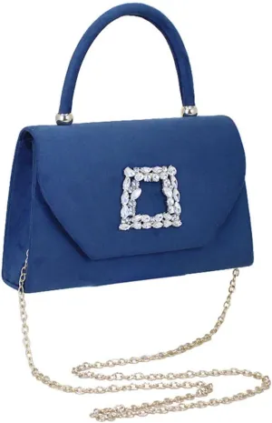 1 PCS Velvet Handbag with Crystal Embellishments evening bag,Suitable for banquets, party shopping