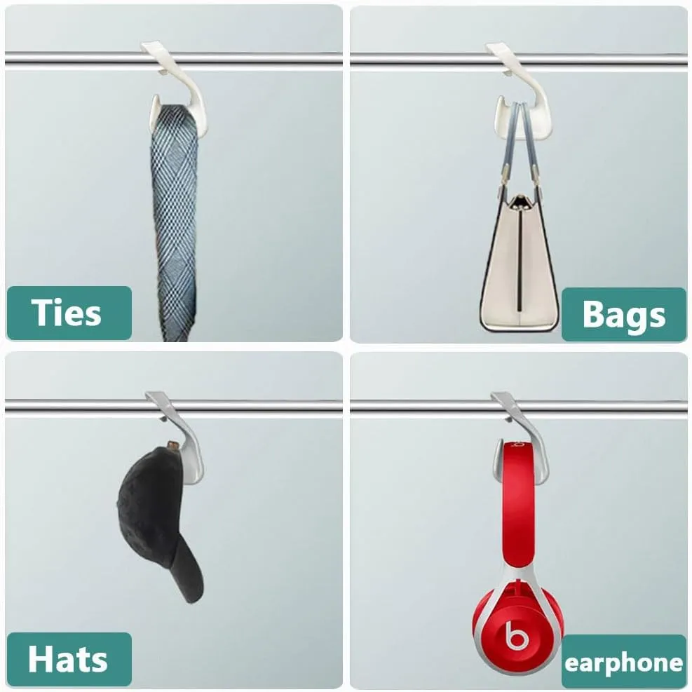 10PCS Widen Purse Hanger Hook for Closet, Thicken Backpack Hand Bag Hanger Organizers and Storage for Handbag Tote Cap Headphone Satchels-Clear Closet Organizing Acrylic Gray