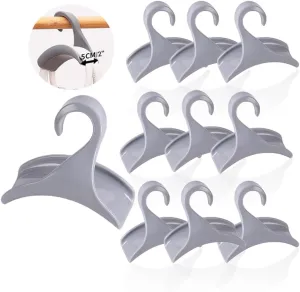 10PCS Widen Purse Hanger Hook for Closet, Thicken Backpack Hand Bag Hanger Organizers and Storage for Handbag Tote Cap Headphone Satchels-Clear Closet Organizing Acrylic Gray