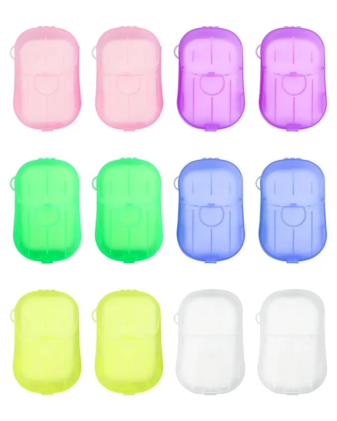 12 Packs (240 Sheets) Paper Soap Sheets for Hand Washing, Portable Disposable Travel Scented Bath Slice Sheet Foaming Soap Paper Sheets for Outdoor Traveling Camping Hiking