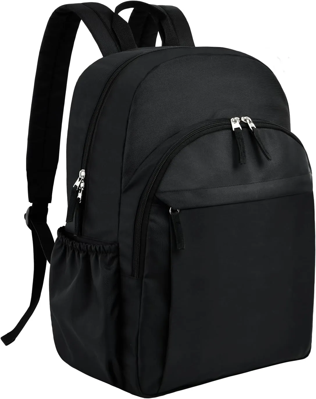 15.6 inch Basic Black Backpack for Men, Travel Backpack Carry on, Water Resistant School Backpacks for Teens, College Back Pack Bookbag for Boys Girls, Work Backpacks for Women