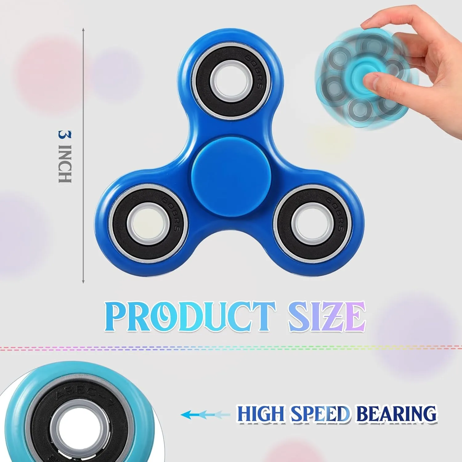 18 Pcs Fidget Spinner Toy Bulk Sensory Fidget Toy for Adults Kids Party Favors Classroom Prizes Gift Bag Fillers Stress Relief, 6 Colors