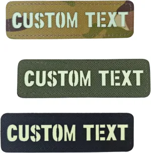 2pcs Custom Glow in The Dark Name Small Patch with Hook and Loop Backing,Personalized Luminous Badge Applique for Clothing and Backpack