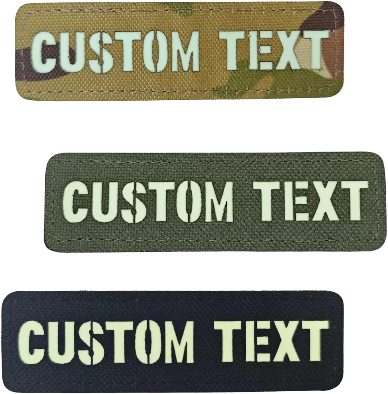 2pcs Custom Glow in The Dark Name Small Patch with Hook and Loop Backing,Personalized Luminous Badge Applique for Clothing and Backpack