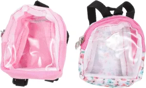 2Pcs Miniature Backpack Decorative House Accessories Transparent Dual Shoulder Bag for Mini House DIY Decor Cute Design for Collector present Modern Style