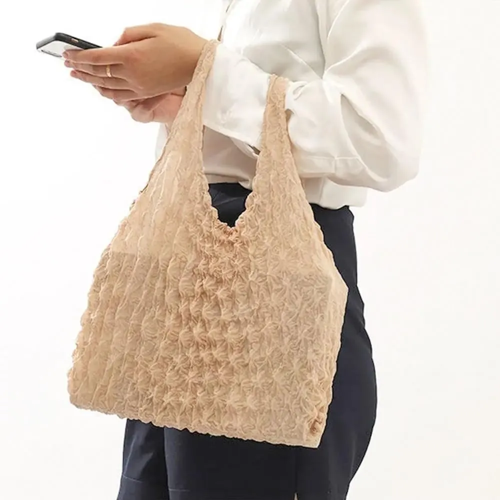 3 Pack Reusable Grocery Bags Magic Stretch Shopping Storage Bag Foldable Packable Tote Shoulder Bag