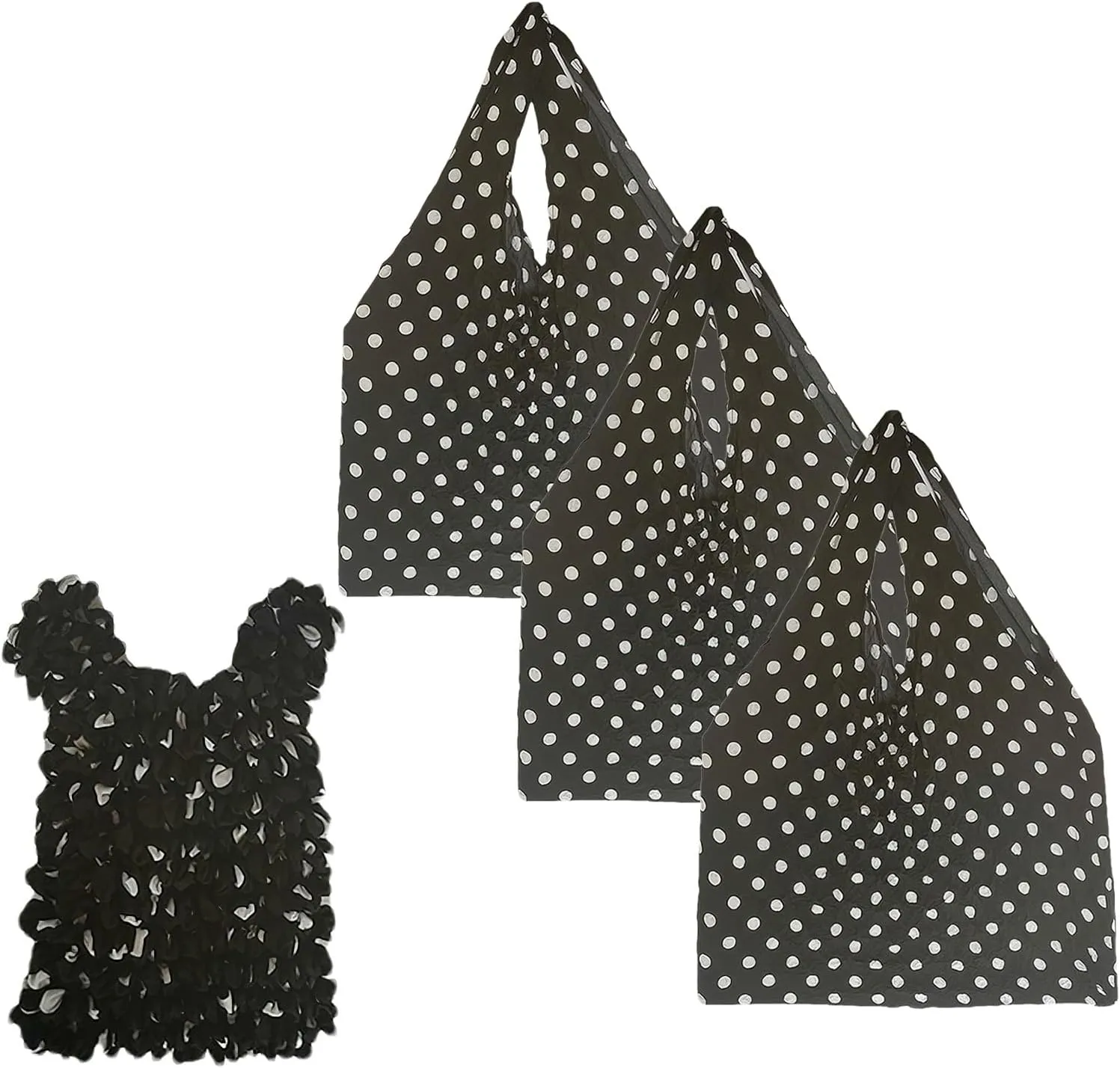 3 Pack Reusable Grocery Bags Magic Stretch Shopping Storage Bag Foldable Packable Tote Shoulder Bag