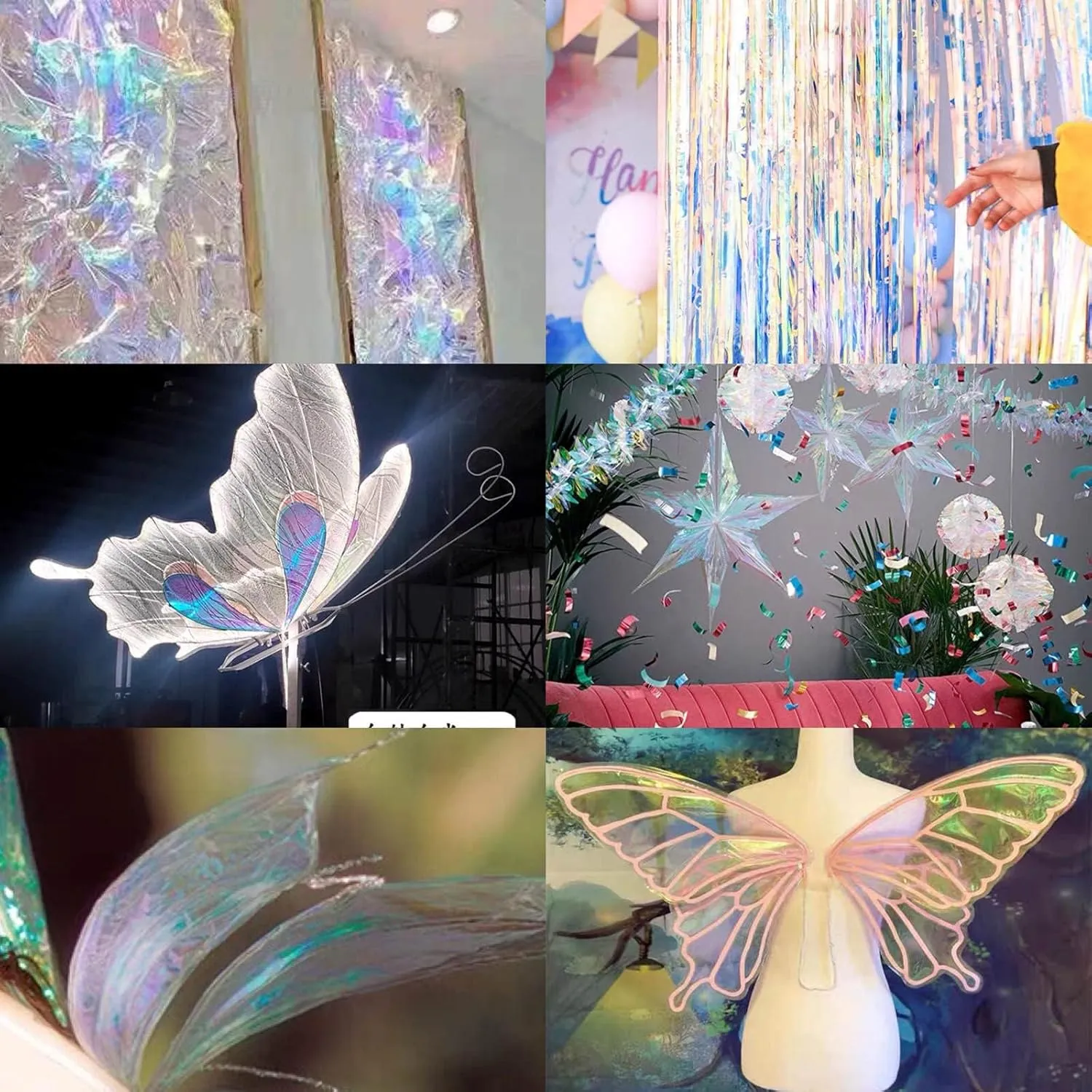 32" Iridescent Cellophane Wrap for Gift Baskets- Rainbow Wrapping Paper - Rainbow Film Roll for bags, Flower Bouquet, DIY, (32” x 50Ft)