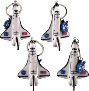 4 Packs Bundle NASA Space Shuttle Keychain, 3D Scuplted Handpainted, Durable Soft PVC Keychain, Zipper Decor for Backpack or Handbag, Gift for Space Lovers and Enthusiastics