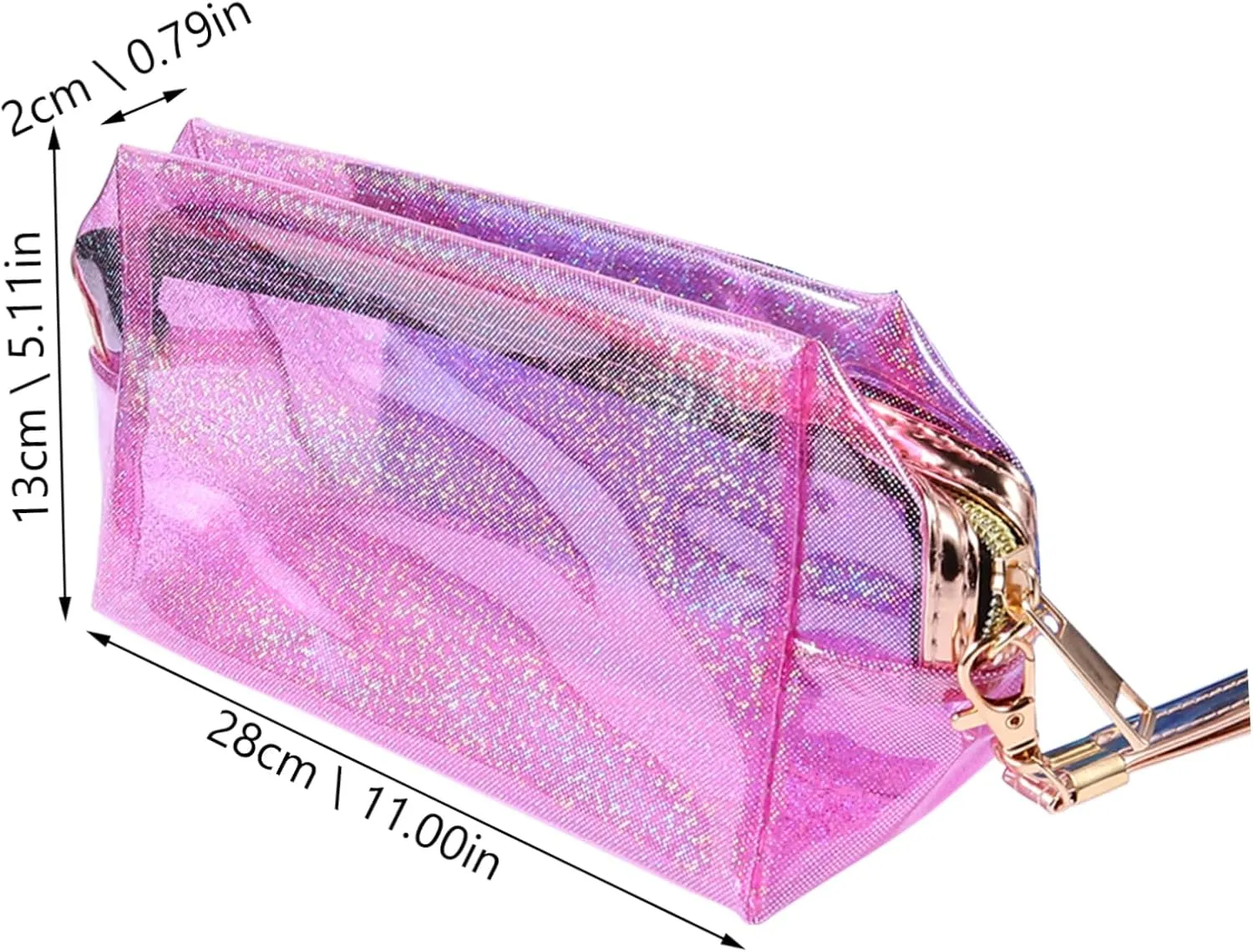 4pcs Transparent Cosmetic Bag Travel Bag Miss Make up, Assorted Color 1, 18X10cm
