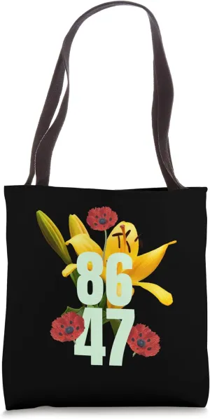 8647 Subtle Floral Style 86 47 Resist Retro Flower President Tote Bag