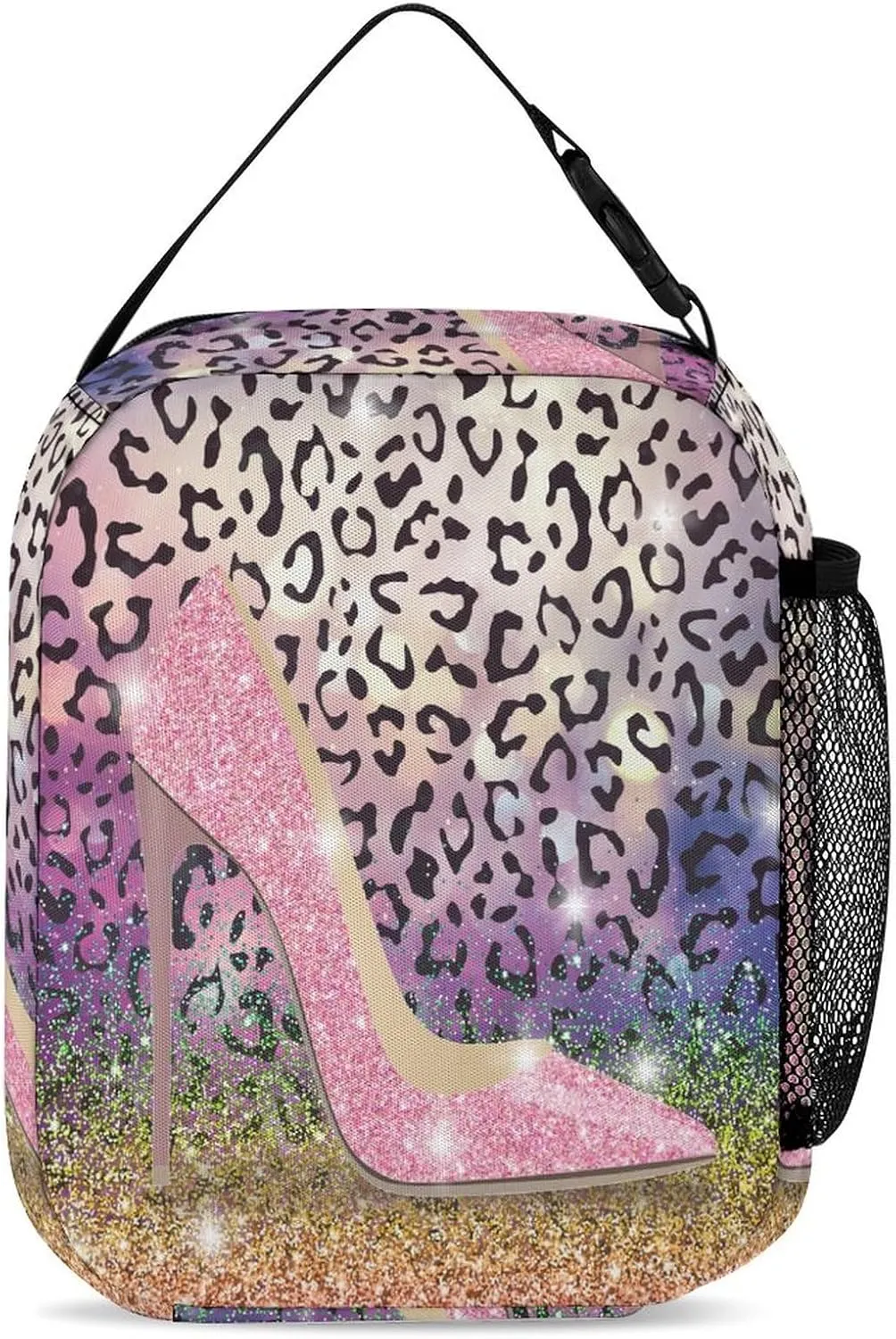 Abstract Fashion Glitter High Heels Bags Set Backpack For Work Hiking Lunch Bag Travel Unisex Bags
