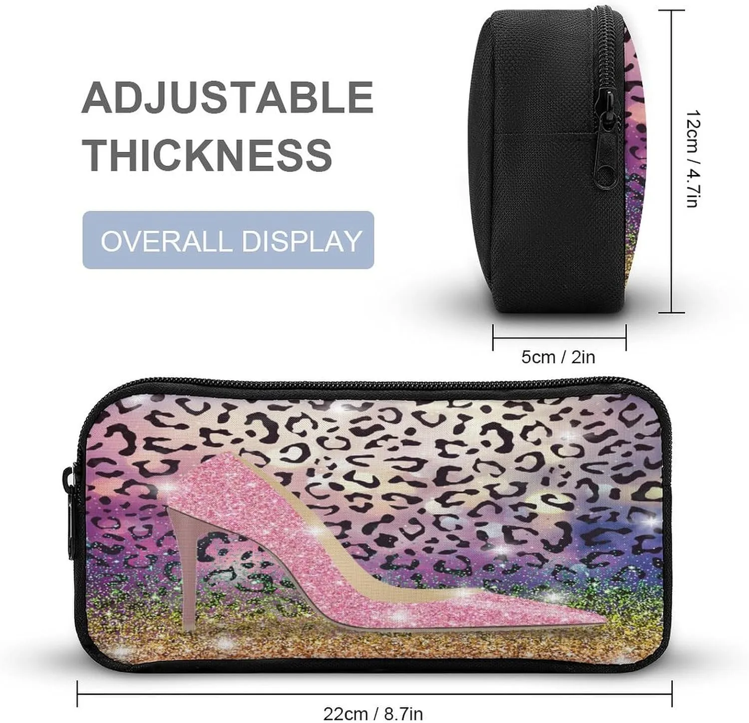 Abstract Fashion Glitter High Heels Bags Set Backpack For Work Hiking Lunch Bag Travel Unisex Bags