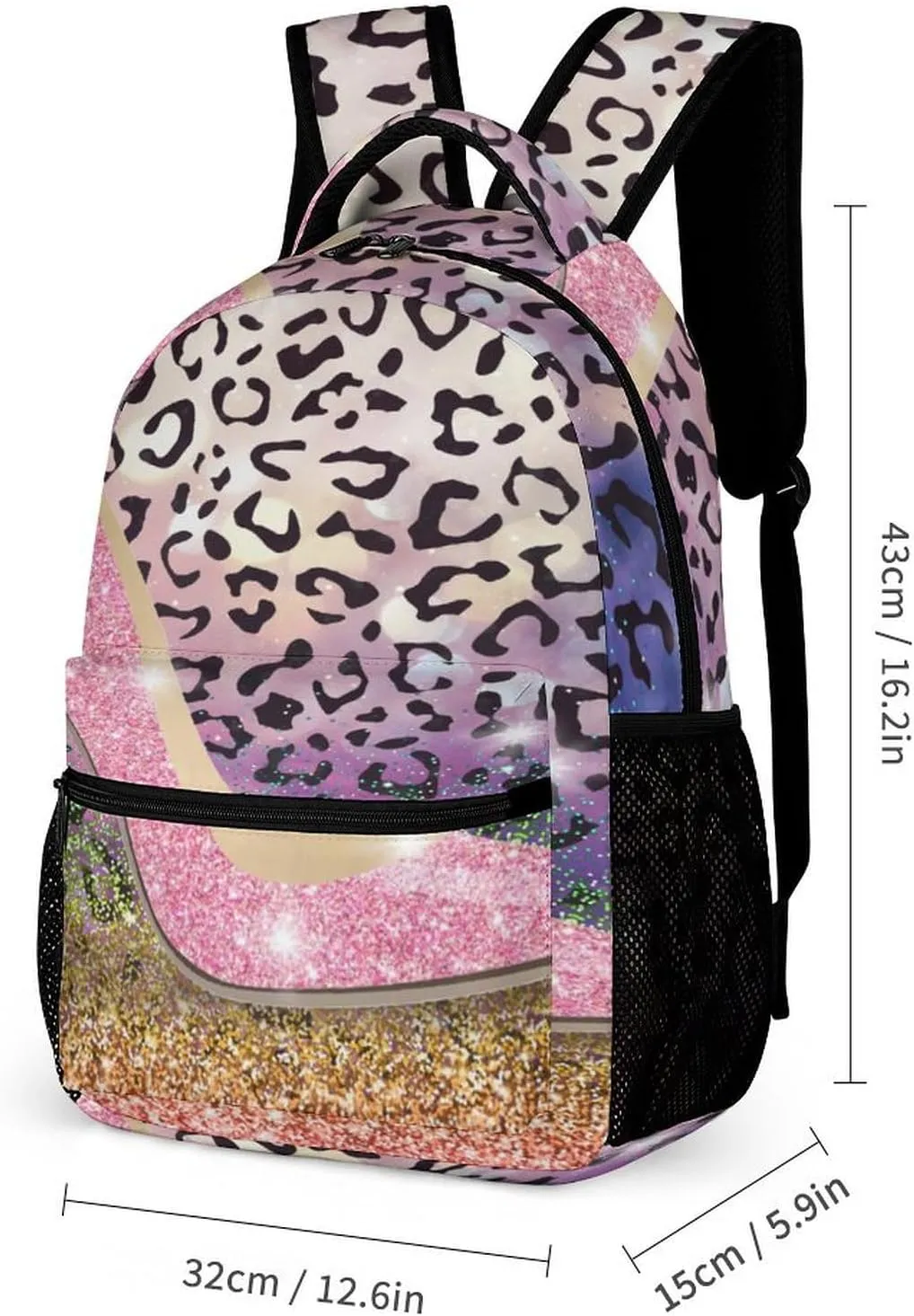 Abstract Fashion Glitter High Heels Bags Set Backpack For Work Hiking Lunch Bag Travel Unisex Bags