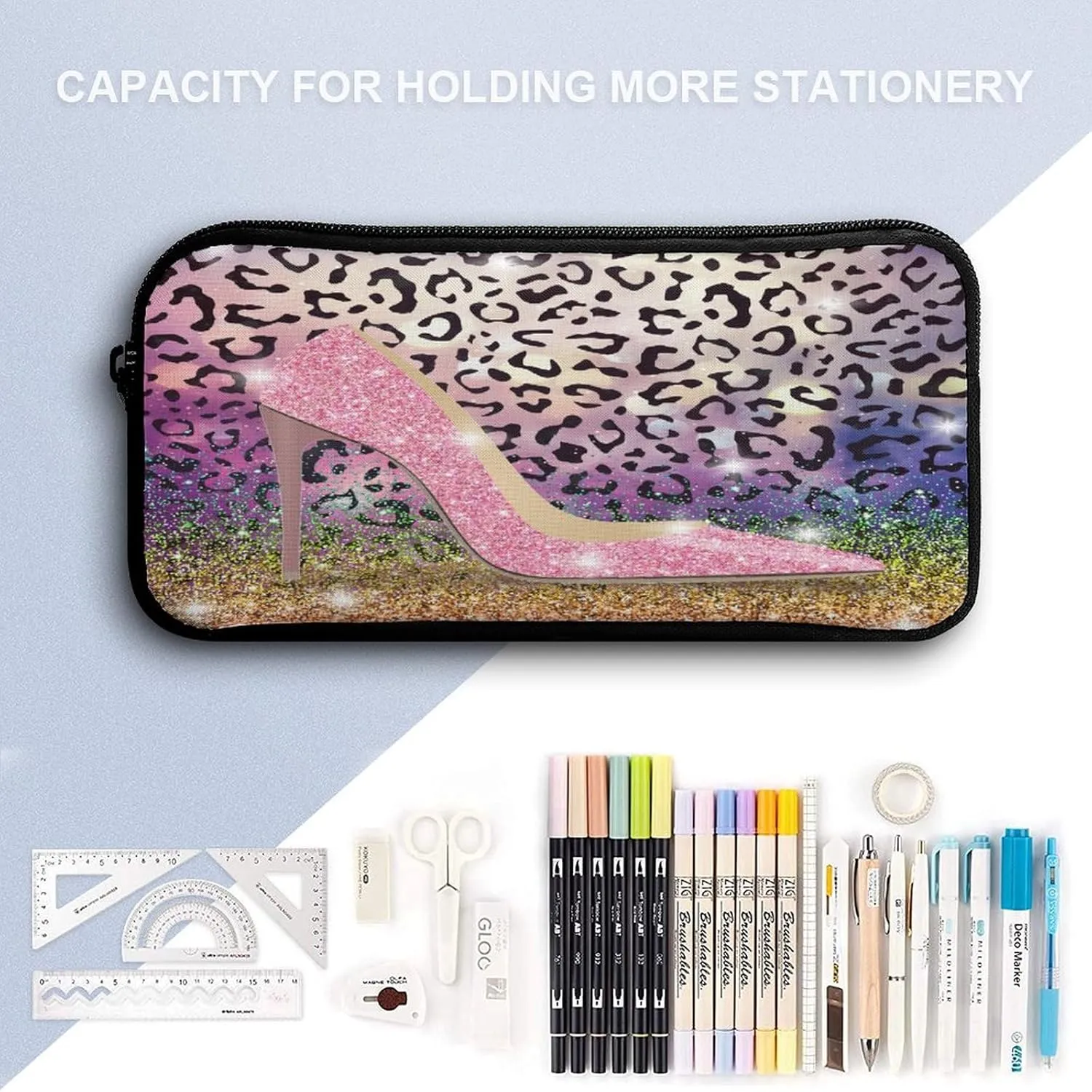 Abstract Fashion Glitter High Heels Bags Set Backpack For Work Hiking Lunch Bag Travel Unisex Bags
