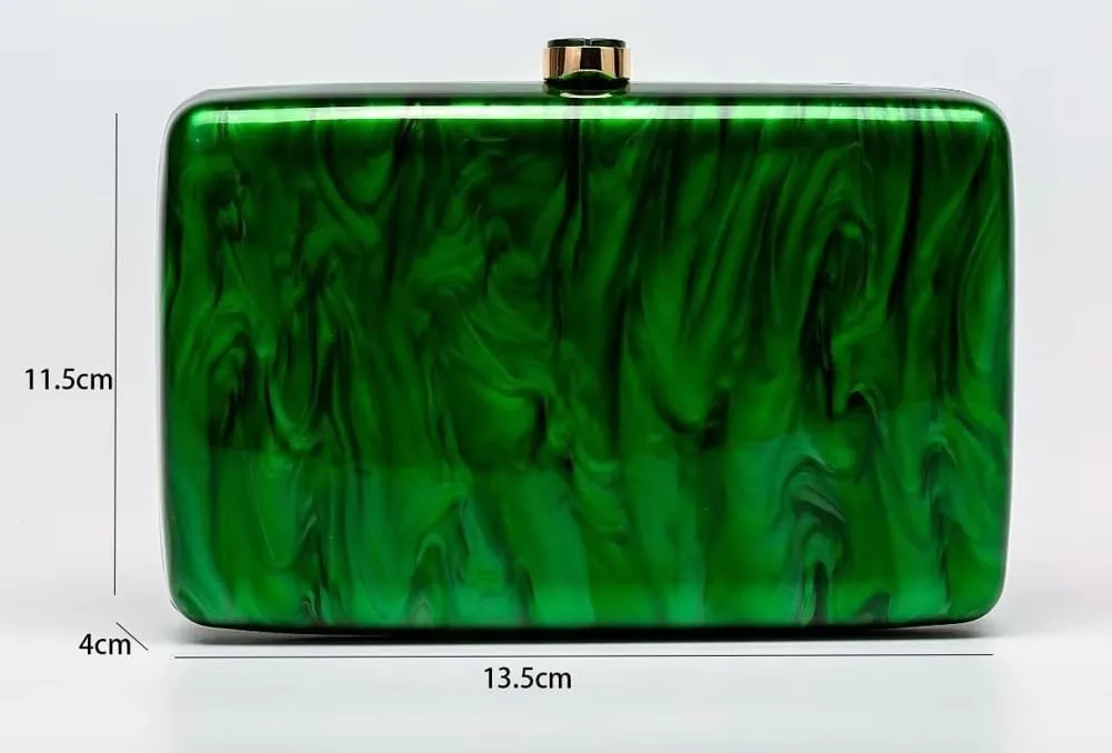 Acrylic Clutch Purses Women Marble Evening Handbags Chain Shoulder Crossbody Bag Wedding Prom Party Bride 2025