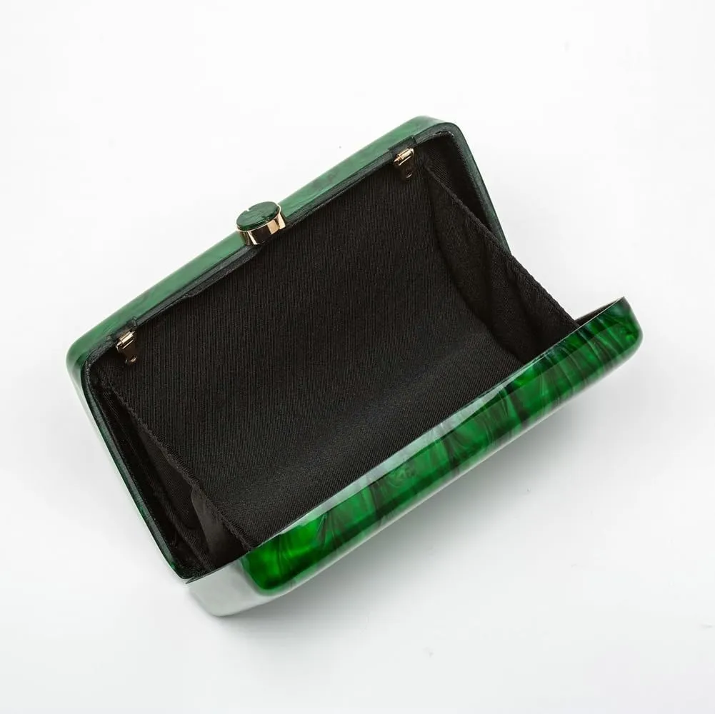 Acrylic Clutch Purses Women Marble Evening Handbags Chain Shoulder Crossbody Bag Wedding Prom Party Bride 2025