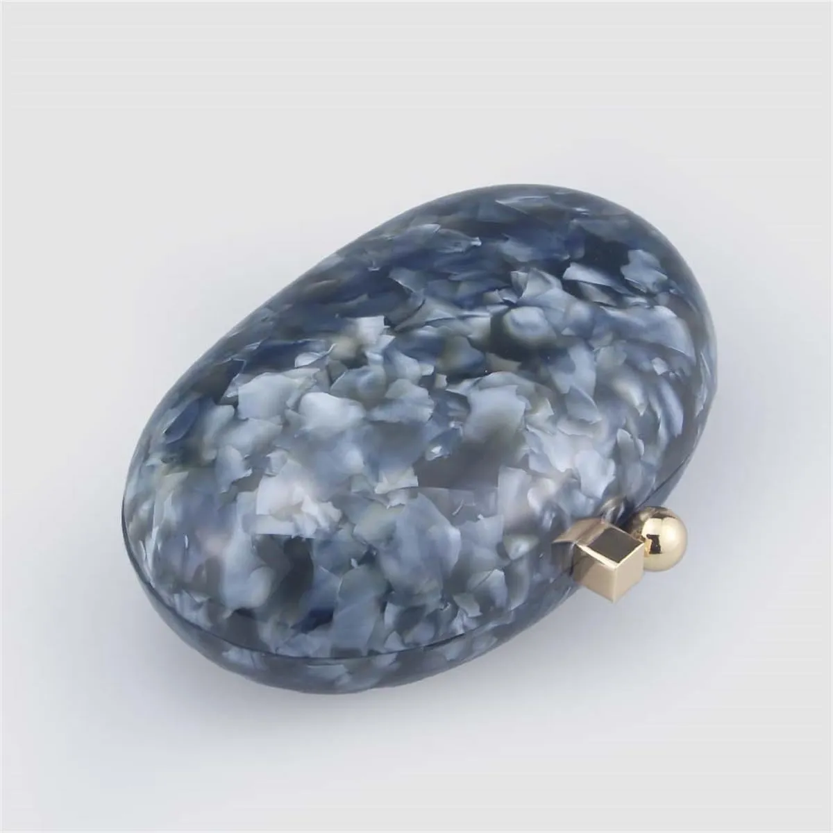 Acrylic Evening Clutch Bag for Women Shell Shape Shoulder Crossbody Bag Glitter Marble Purse Handbag