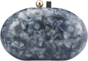 Acrylic Evening Clutch Bag for Women Shell Shape Shoulder Crossbody Bag Glitter Marble Purse Handbag