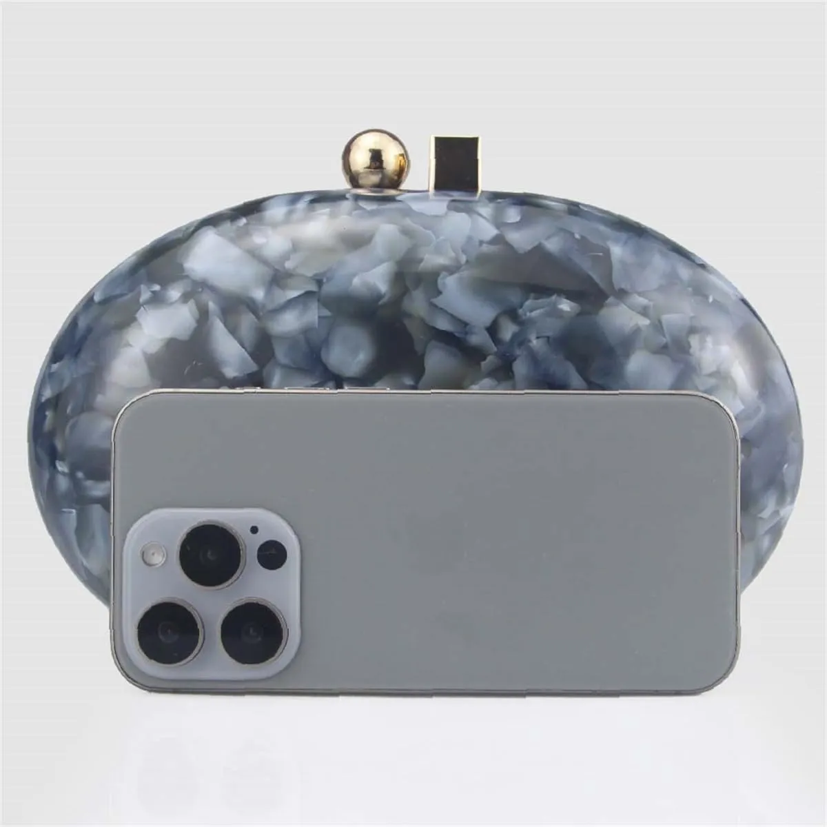 Acrylic Evening Clutch Bag for Women Shell Shape Shoulder Crossbody Bag Glitter Marble Purse Handbag