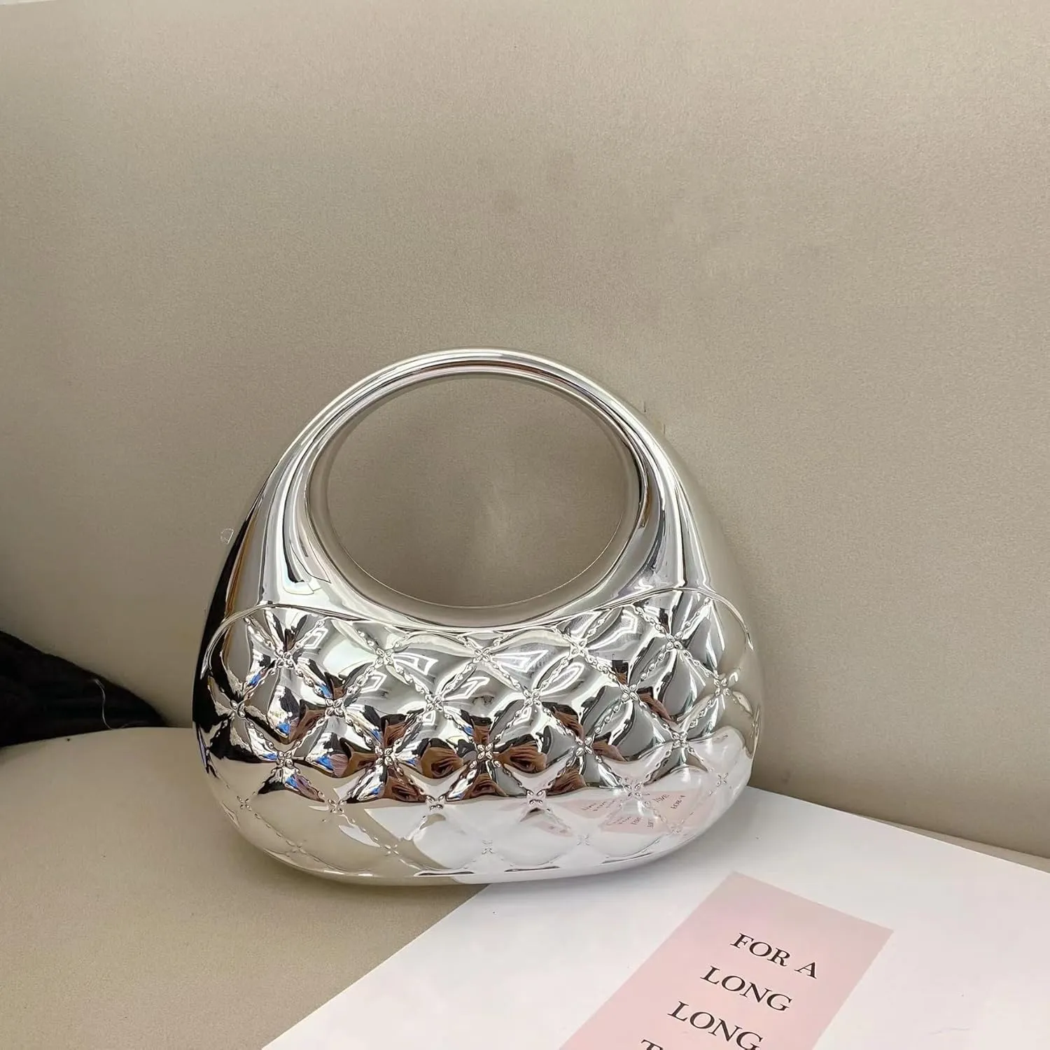 Acrylic Handbags for Women Cute Acrylic Clutch Small Unique Purse Trendy Metal Evening Bag for Party Cocktail