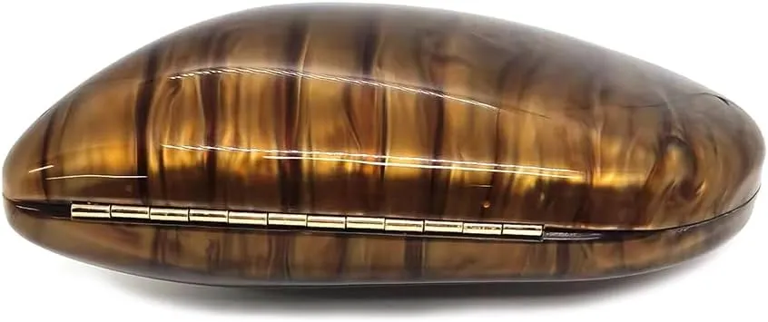 Acrylic Shell Shaped Bag Luxury Marble Clutch Evening Purses for Women Glitter Handbag for Wedding Cocktail Party Prom