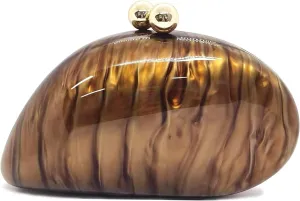 Acrylic Shell Shaped Bag Luxury Marble Clutch Evening Purses for Women Glitter Handbag for Wedding Cocktail Party Prom