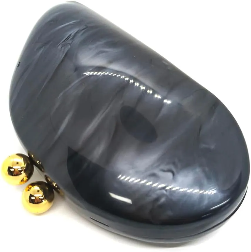 Acrylic Shell Shaped Bag Luxury Marble Clutch Evening Purses for Women Glitter Handbag for Wedding Cocktail Party Prom