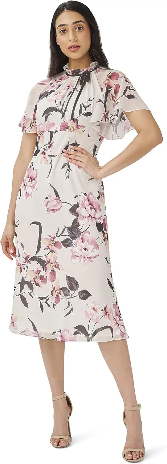 Adrianna Papell Women's Printed Chiffon Midi Dress