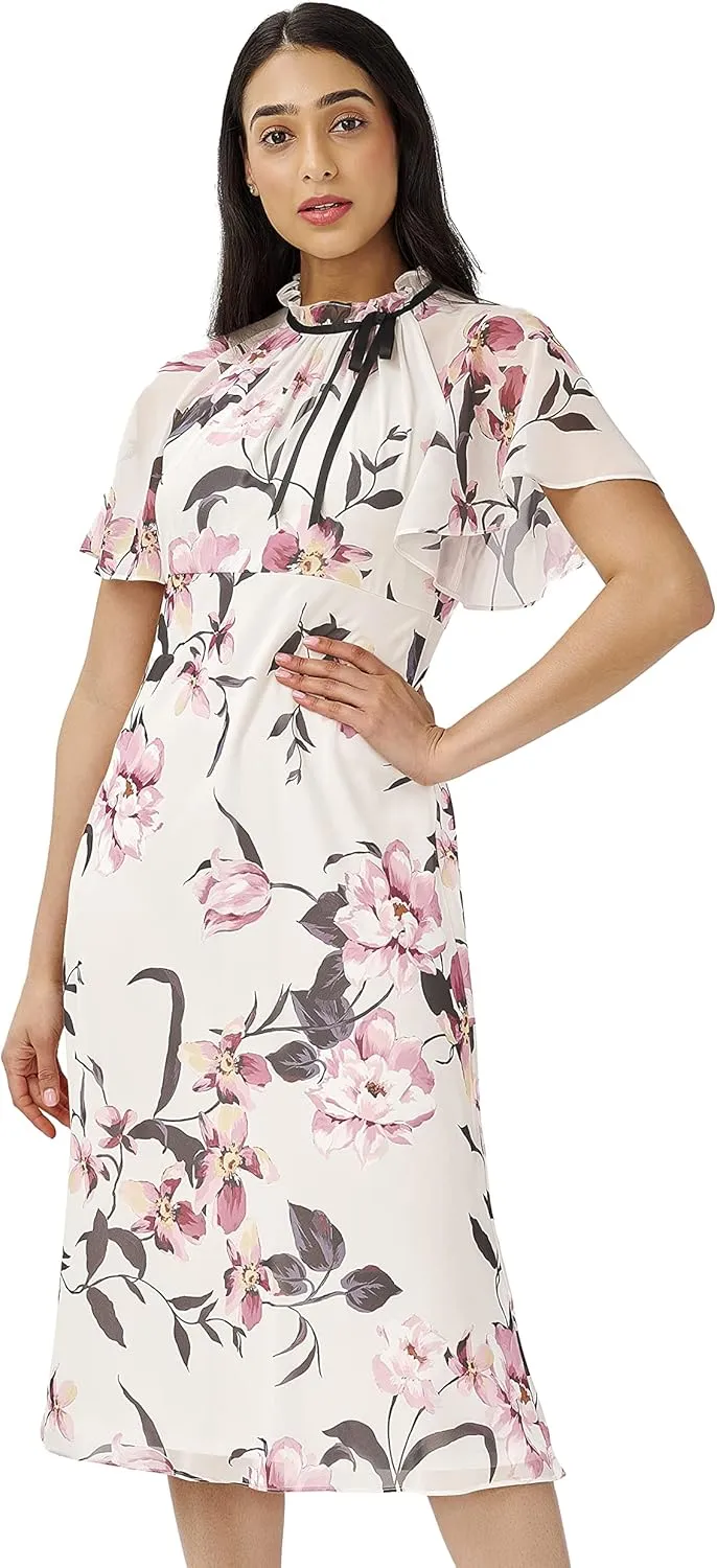 Adrianna Papell Women's Printed Chiffon Midi Dress