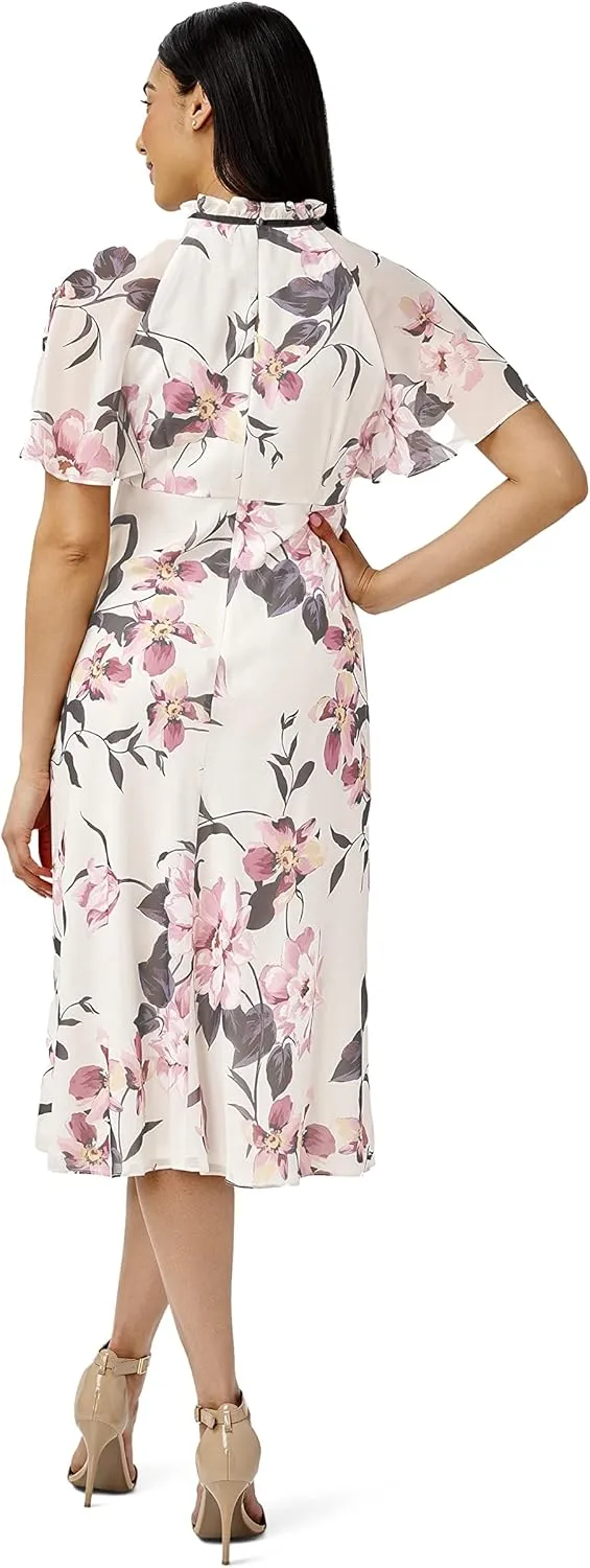 Adrianna Papell Women's Printed Chiffon Midi Dress