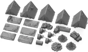Adventure Camp Set DND Terrain 28mm for Dungeons and Dragons Terrain, D&D, Pathfinder, Warhammer 40k, RPG, Miniatures, Tabletop, D and D, Dungeons and Dragons Gifts