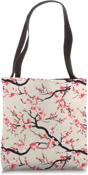 Aesthetic Sakura Branches Floral Cherry Blossom Tote Bag
