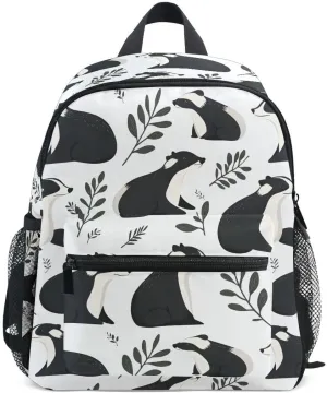 ALAZA Badger Dog Leaf Toddler Backpack Kid's School Bag Preschool Kindergarten Elementary School for Boys Girls