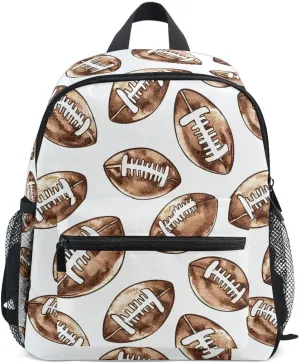 ALAZA Brown American Football Ball Retro Toddler Backpack Kid's School Bag Preschool Kindergarten Elementary School for Boys Girls