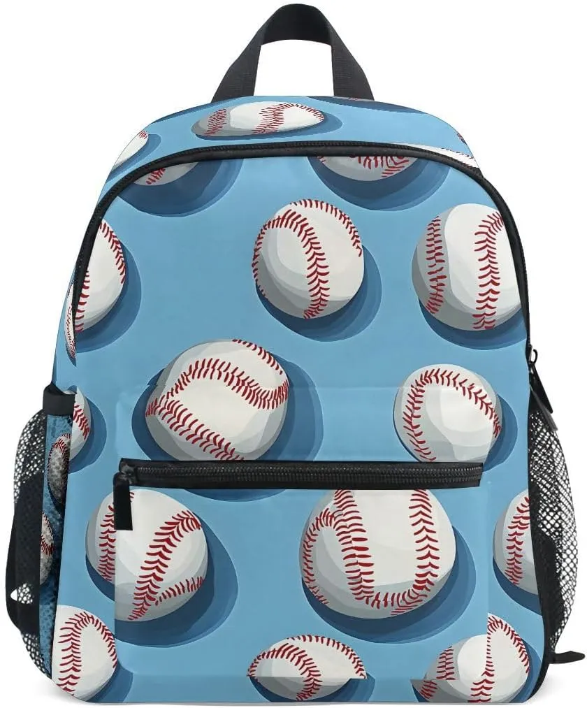 ALAZA Cute Baseball Ball Toddler Backpack Kid's School Bag Preschool Kindergarten Elementary School for Boys Girls