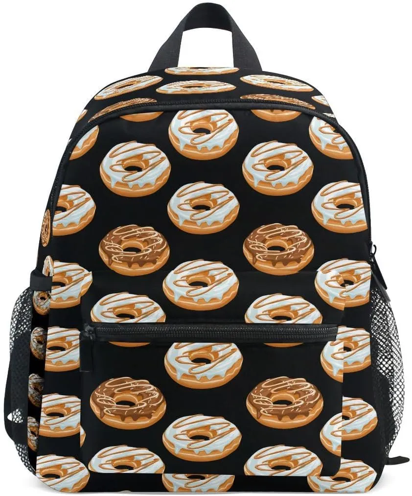 ALAZA Donut Black Toddler Backpack Kid's School Bag Preschool Kindergarten Elementary School for Boys Girls