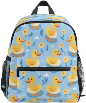 ALAZA Duck Flower Yellow Blue Toddler Backpack Kid's School Bag Preschool Kindergarten Elementary School for Boys Girls
