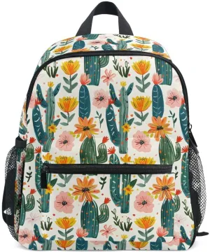 ALAZA Floral Cactus Blossom Flower Color Toddler Backpack Kid's School Bag Preschool Kindergarten Elementary School for Boys Girls