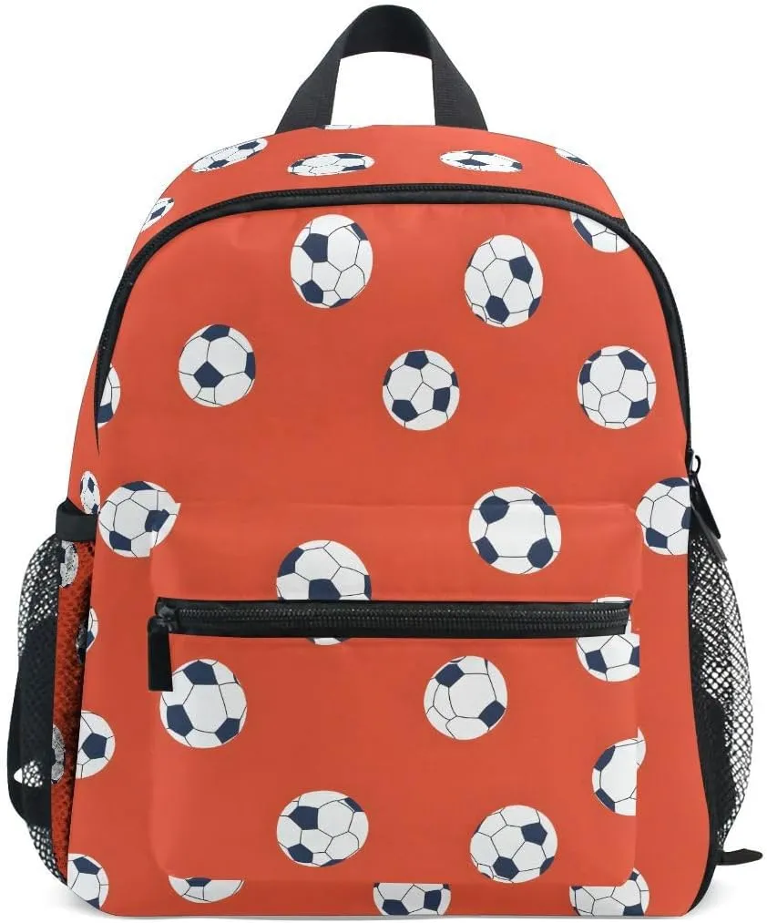ALAZA Football Soccer Cartoon Stylish Toddler Backpack Kid's School Bag Preschool Kindergarten Elementary School for Boys Girls