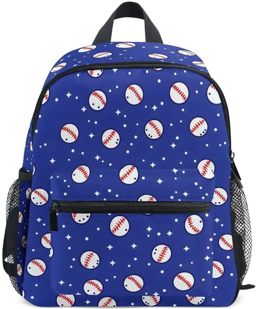 ALAZA Funny Baseball Blue Star Toddler Backpack Kid's School Bag Preschool Kindergarten Elementary School for Boys Girls