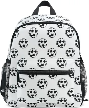 ALAZA Funny Soccer Ball White Toddler Backpack Kid's School Bag Preschool Kindergarten Elementary School for Boys Girls