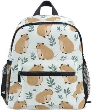ALAZA Green Leaves Capybara Toddler Backpack Kid's School Bag Preschool Kindergarten Elementary School for Boys Girls