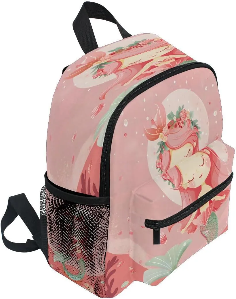 ALAZA Mermaid Coral Reef Toddler Backpack Kid's School Bag Preschool Kindergarten Elementary School for Boys Girls