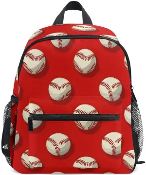ALAZA Retro Baseball Ball Red Toddler Backpack Kid's School Bag Preschool Kindergarten Elementary School for Boys Girls