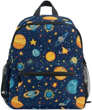 ALAZA Space Starry Galaxy Planet Toddler Backpack Kid's School Bag Preschool Kindergarten Elementary School for Boys Girls