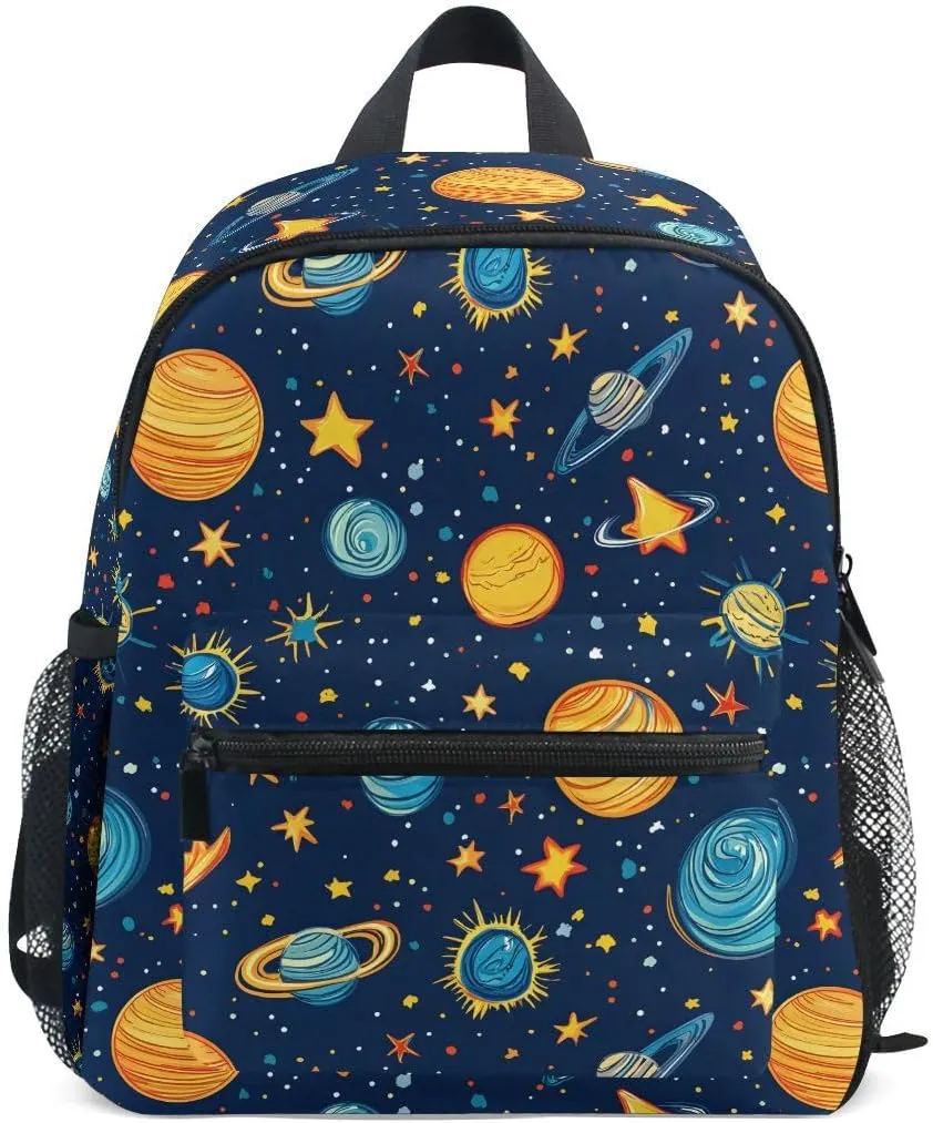 ALAZA Space Starry Galaxy Planet Toddler Backpack Kid's School Bag Preschool Kindergarten Elementary School for Boys Girls