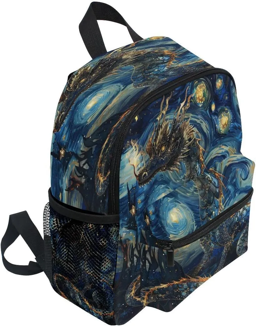 ALAZA Starry Night Sky Dragon Toddler Backpack Kid's School Bag Preschool Kindergarten Elementary School for Boys Girls