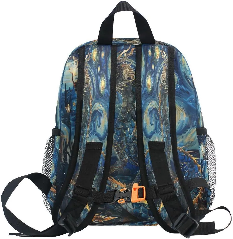 ALAZA Starry Night Sky Dragon Toddler Backpack Kid's School Bag Preschool Kindergarten Elementary School for Boys Girls